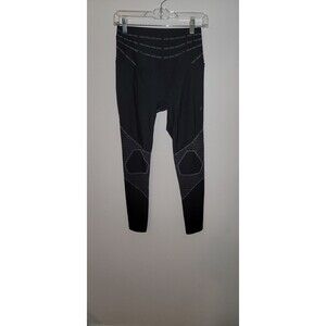 Fanka Womens Sz S Body Sculpt Leggings Reversible Wear Classic Black Gray